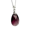 thumbnail image 2 of Juego de aretes y cadena ZVEZDA con dije en forma de hoja plata mexicana ley .925 amatista, 2 of 5