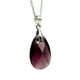 thumbnail image 2 of Juego de aretes y cadena ZVEZDA con dije en forma de hoja plata mexicana ley .925 amatista, 2 of 5