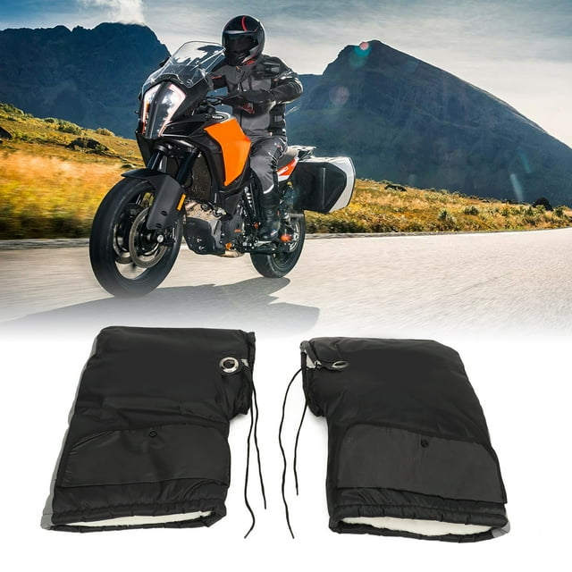 Motorcycle Winter Gloves,1 Pair Motorcycle Handlebar Gloves Waterproof Windproof Winter Hand Protector For Scooter Snowmobile