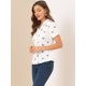 thumbnail image 4 of Camisa Floral Semitransparente Allegra K Con Cuello Peter Pan Para Mujer Blanco XS, 4 of 6