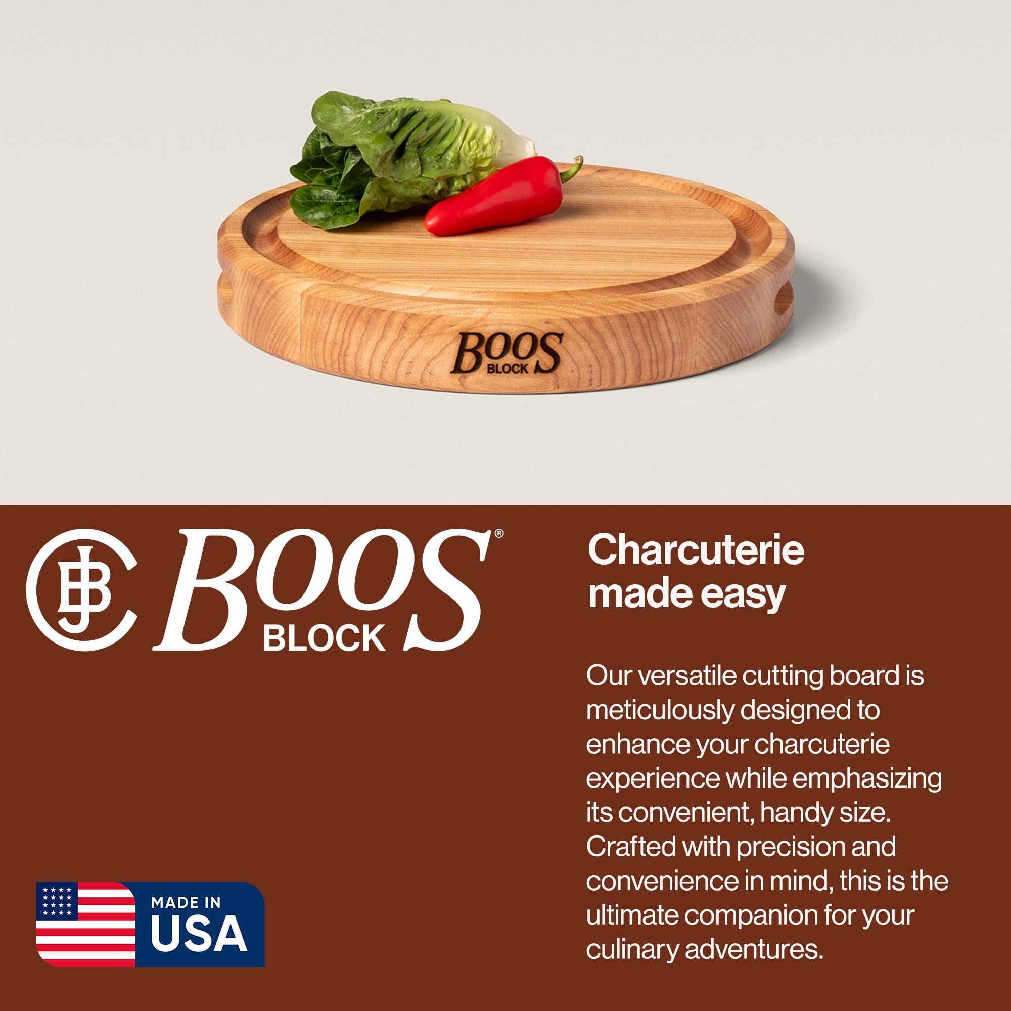 John Boos CB Reversible Wood Cutting Board with Juice Groove, Maple