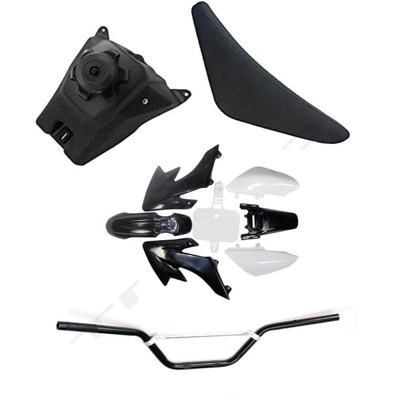 Black Plastics Fairing Fender Kit & Gas Fuel Tank & Seat & 22mm 7/8" Handlebars For Dirt Pit Bike CRF50 XR50 Coolster SSR 110 125cc Taotao DB14