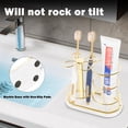 thumbnail image 6 of Toothbrush Holder Stand for Bathroom, Metal Toothbrush Organizer with Marble Base, Toothbrush Storage Collection for Family, Suitable for Home Hotel Countertop Vanity (Small, Matte Black), 6 of 9