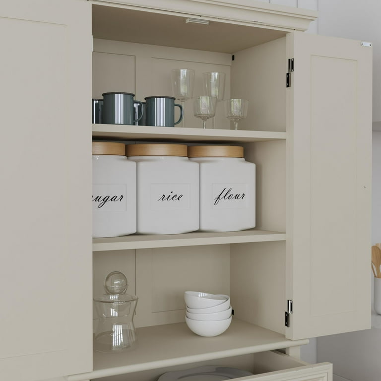 Homestyles Dover Off White Wood Pantry