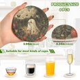 thumbnail image 2 of Yayeee 6 PCS Drink Coasters with Holder Set Woven Absorbent Round Tabletop Hot Pad, Ghost In Strawberry Fields, 2 of 7