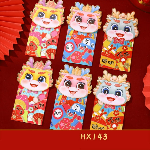 Three Dimensional Thickened Red Envelope For The New Year, The Dragon Year on Clearance
