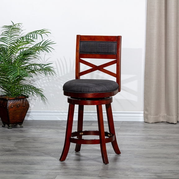 Fulvari Modern 24" Dining Chairs Upholstered X-Backrest Seat Cushions Bar Stools Chairs Armless Swivel Stool for Restaurants Living Rooms Kitchen Counter Office