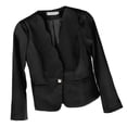 thumbnail image 4 of Chaqueta de Trabajo para Mujer Macarena Otoño Manga Larga Cuello Ondulado Negro, 4 of 8