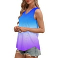 thumbnail image 7 of fatyb Womens Tank Tops V Neck Gradient Lightweight Eyelet Shirts Flowy Loose Summer Sleeveless Blouses, 7 of 7