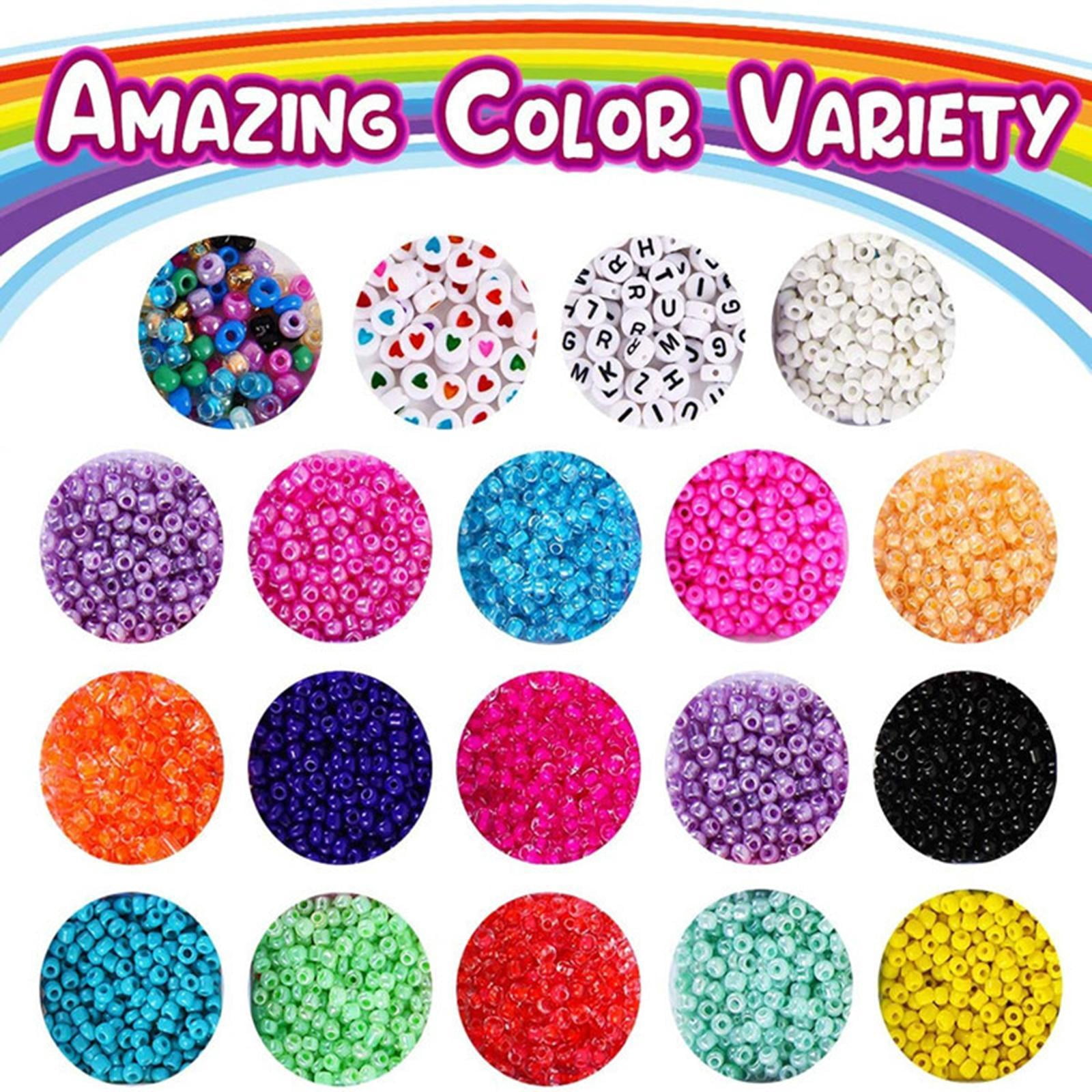 Milageto Round Glass Seed Beads Spacer Letter Bead Scissors Elastic Strings DIY Bracelets Necklace Jewelry Making Handmade Earring Finding Supplies