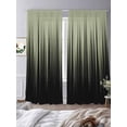 thumbnail image 3 of Black Green Ombre Sheer Curtains 2 Panels Set Abstract Modern Lines Gradient Sheer Window Curtains Light Filtering Rod Pocket Voile Drapes for Bedroom Living Room 52"X84", 3 of 8