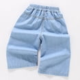thumbnail image 6 of Landzoo Little Girls Denim Pants Graphic Wide Leg Jeans Lightweight Breathable Fall Casual Kid Girls Baggy Trousers, 6 of 6