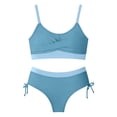 thumbnail image 4 of Girls' Swimwear Two Piece Set Color Block Tank Top Sleeveless Triangle Bikini Teen Swimwear Blue 7 -8, 4 of 4