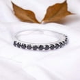 thumbnail image 2 of Natural Onyx Anniversary Band Half Eternity Matching Band Unique Matching Gift Band Sterling Silver Personalized Jewelry, 2 of 4