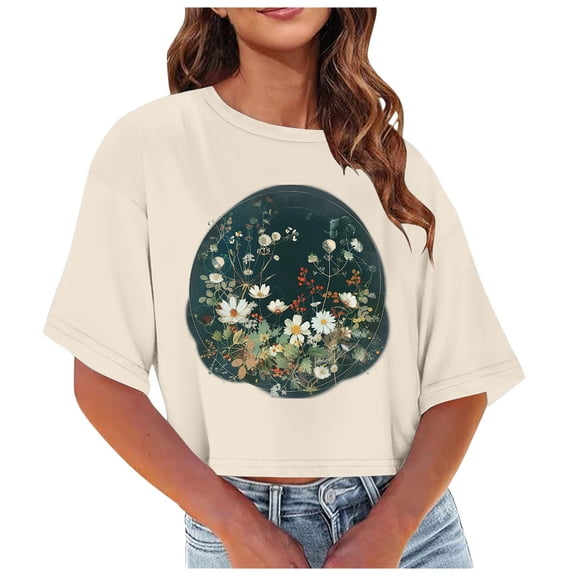 Womens T Shirts Graphic Funny Summer Clothes for Young Women 2025 Vacation Women Summer Tops Loose Short Sleeve Tunic Tops for Women XS