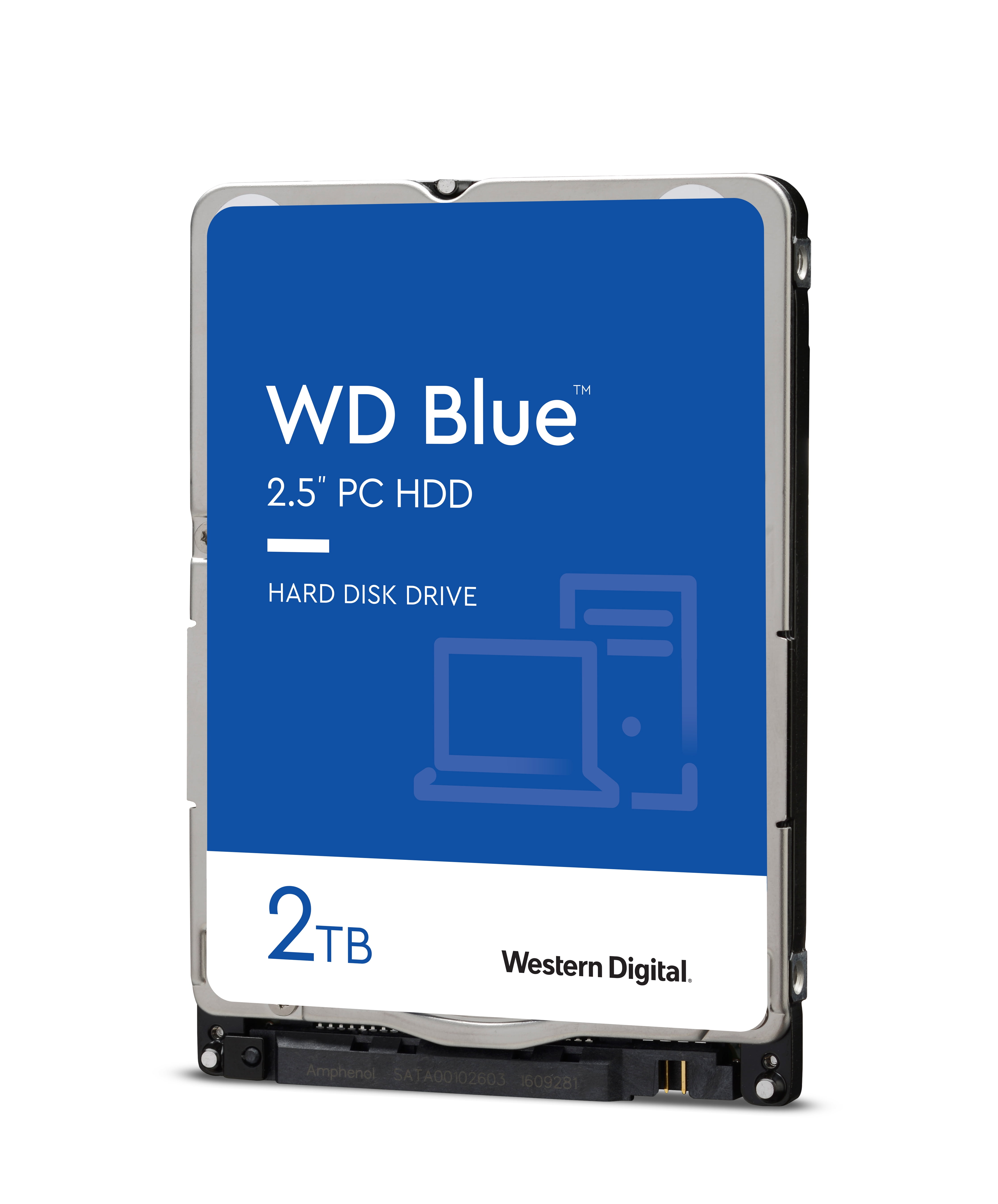 Western Digital 2TB WD Blue Internal Hard Drive - 5400 RPM, SATA 6 Gb/s, 128 MB Cache, 2.5" HDD - WD20SPZX