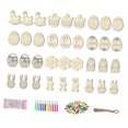 thumbnail image 4 of Rongfmy 36 Pièces Bois Inachevé Découpes Pâques Pendentifs pour les Enfants Activités Familiales, 4 of 7