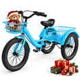 thumbnail image 5 of Kids Tricycle for Boys Ages 4-9, Akaber 16" Tricycle for Kids with 2 Storage Baskets, Dual Handbrake, Blue, 5 of 8
