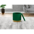 thumbnail image 3 of Safdie & Co. Premium Storage Ottoman Cylinder Foot Rest Stool Bench Lounge Seat Velvet Forest Green with Gold Metal for Living Room Dressing Room or Bedroom, 3 of 4