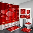 thumbnail image 1 of Rideau de Douche Impression Numérique 3D Saint-Valentin Ensemble 4 Pcs avec Bon Effet Imperméable (100 % Tissu Polyester), 1 of 12
