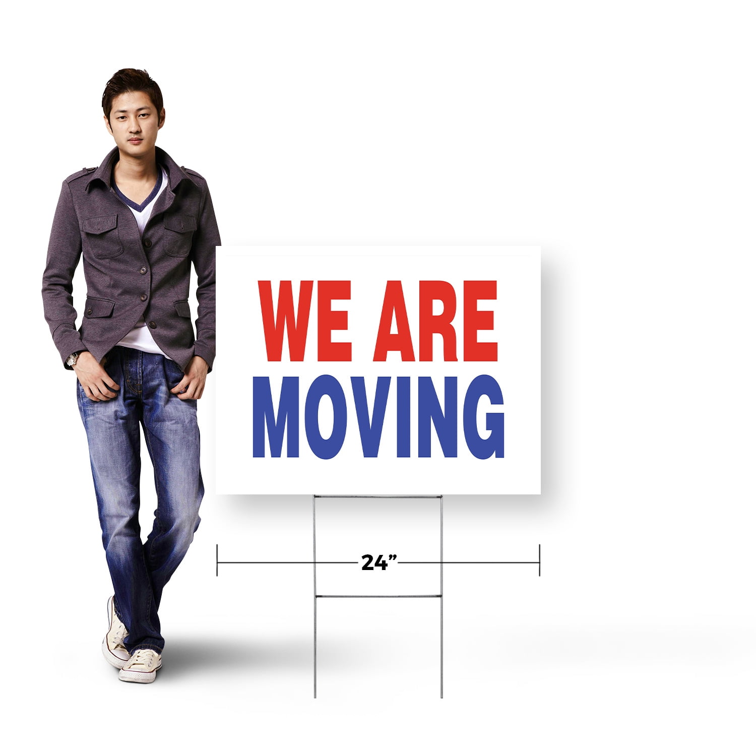 We Are Moving Yard Sign 18 Inch x 24 Inch Single Sided Weatherproof Heavy-Duty Plastic with Stake | Business Transition, Clear Messaging, Professional Signage | Made in USA