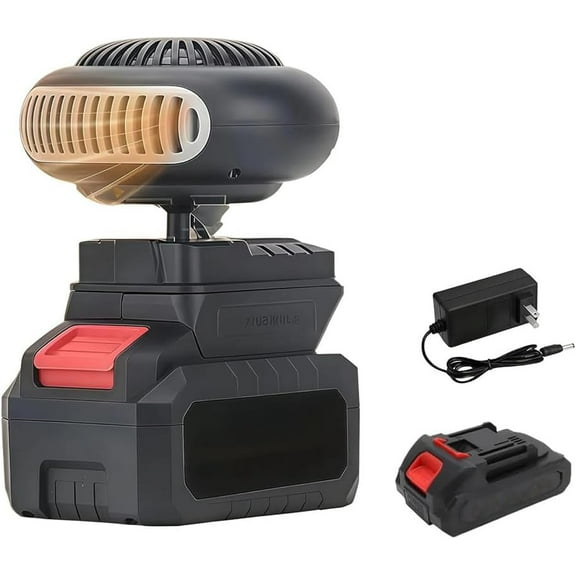 Battery Operated Space Heater Li Portable Heater for Car/Camping/Golf Cart, Anti-Tilt, Quiet, 10㎡ Defogging, Indoor/Office Use