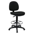 thumbnail image 1 of Economical Black Fabric Drafting Chair with Chrome Teardrop Footrest, 1 of 4