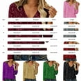 thumbnail image 3 of Hauts à Paillettes pour Femmes 2026 Mode de Printemps Manches Longues Col en V T-Shirts Décontractés à Paillettes Haut de Sortie Tenue de Rave, 3 of 4