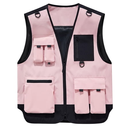 Mens Fishing Vest Men Outdoor Breathable Multiple Pockets Quick Dry Safair Cargo Fishing Work Vest Breathable & Ergonomic Design Quick-Dry Nylon Fabric