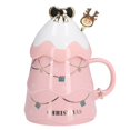 thumbnail image 2 of 500ml Large Capacity Christmas Cup Ceramic Tea Milk Cup Coffee Mug with Lid Spoon, Beautiful Design,  Touch, Wide Application, Dustproof, Large Capacity, 2 of 8