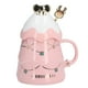 thumbnail image 1 of Taza navideña de cerámica de gran capacidad de 500 ml, para té, leche, café, con tapa y cuchara, ideal como regalo para el hogar y las fiestas., 1 of 14