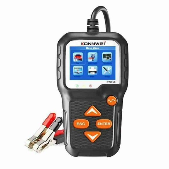 KONNWEI KW650 6V 12V Car Battery Tester, 100-2000 CCA Battery Load Tester Automotive Battery and Alternator Tester For Vehicles Marine Motorcycle