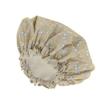 Unique Bargains 1 Pc Women Beautiful Bow Bath Cap for Bathroom Business Travel Khaki
