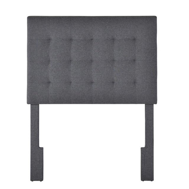 Twin Mid-Century Modern Tufted Head Board in Charcoal