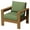 Teak with Green Cushions, variant on Better Homes & Gardens Ezra Outdoor HDPE Club Chair, Black with Cream Boucle Cushions
