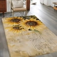 thumbnail image 2 of Retro Sunflower Area Rugs 4x6 ft Pastoral Floral Painting Newspaper Background Washable Rug Non Slip Indoor Carpet Absorbent Floor Mat for Living Room Bedroom Dining Room, 2 of 9