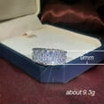 thumbnail image 3 of Double Rowes Water Drop Cz Wedding Party Ring 925 Silver Promise Wedding Jewelry, 3 of 8