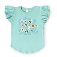 thumbnail image 6 of Leo the Truck Palm Leaves and Floral Outline - Flutter Sleeve Graphic T-Shirt, 6 of 8