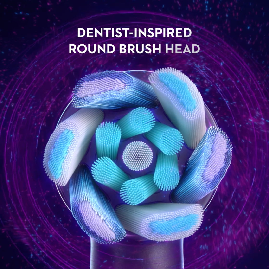 Oral-B iO Series 8 Electric Toothbrush with 3 Brush Heads, Black Onyx, for Adults & Children 3+