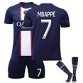 thumbnail image 1 of 22/23 Paris Home #mbappe 7 Jersey Match Suit Adult Kids Football Uniforms Set, 1 of 2