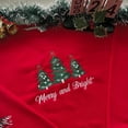 thumbnail image 2 of Merry and Bright Christmas Pine-tree Coquette Bow Embroidered Cotton Sweatshirt, 2 of 5