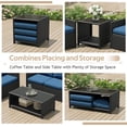 thumbnail image 5 of AECOJOY 7 Pieces Outdoor Furniture Set with Two Storage Boxes, Rattan Wicker Sectional Sofa Couch Patio Conversation Set, Black & Navy, 5 of 6