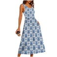 thumbnail image 4 of PNTUTB Women's Summer Fashion Print Round Neck Casual Resort Style Sleeveless Loose Comfortable Maxi Dress, 4 of 6
