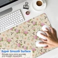 thumbnail image 4 of 31.5x15.7 Inch Gaming Mouse Pad, Non-Slip Stitched Rubber Desk Mat for Desktop & Laptop,Hummingbird Floral Hydrangea Lily Beige Pattern, 4 of 6