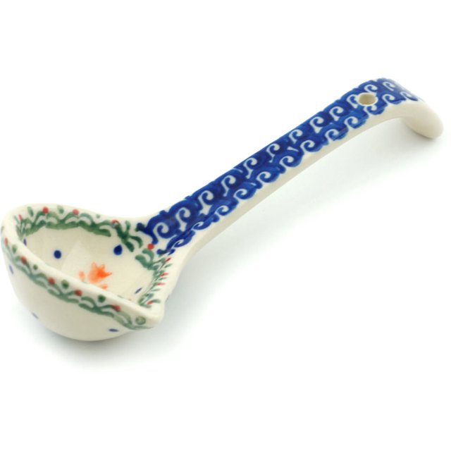 Polish Pottery 7½inch Ladle (Spring Flowers Theme) Hand Painted in