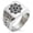 Silver, variant on Stainless Steel Nagao Samurai Crest Geometric Pattern Biker Style Polished Ring
