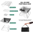 thumbnail image 4 of Odoland Collapsible Campfire Grill Camping Fire Pit Stainless Steel, 4 of 5