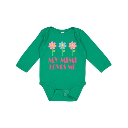 

Inktastic Mimi Loves Me Daisies Gift Baby Girl Long Sleeve Bodysuit