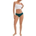 thumbnail image 2 of FAB CURVES Women's Period Underwear Mid-Rised Hipster Panties, Available in Plus Size S Dark Green, 2 of 4