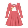 thumbnail image 4 of DISNIMO Girls Cute Cat Dress for Girls Size 15-16 Dress for Girls Long Sleeve Dress for Girl Kids Dresses for Girls Crew Neck Dress for Children Teens Long Sleeve Swing Dress Kids Skater Dresses, 4 of 6